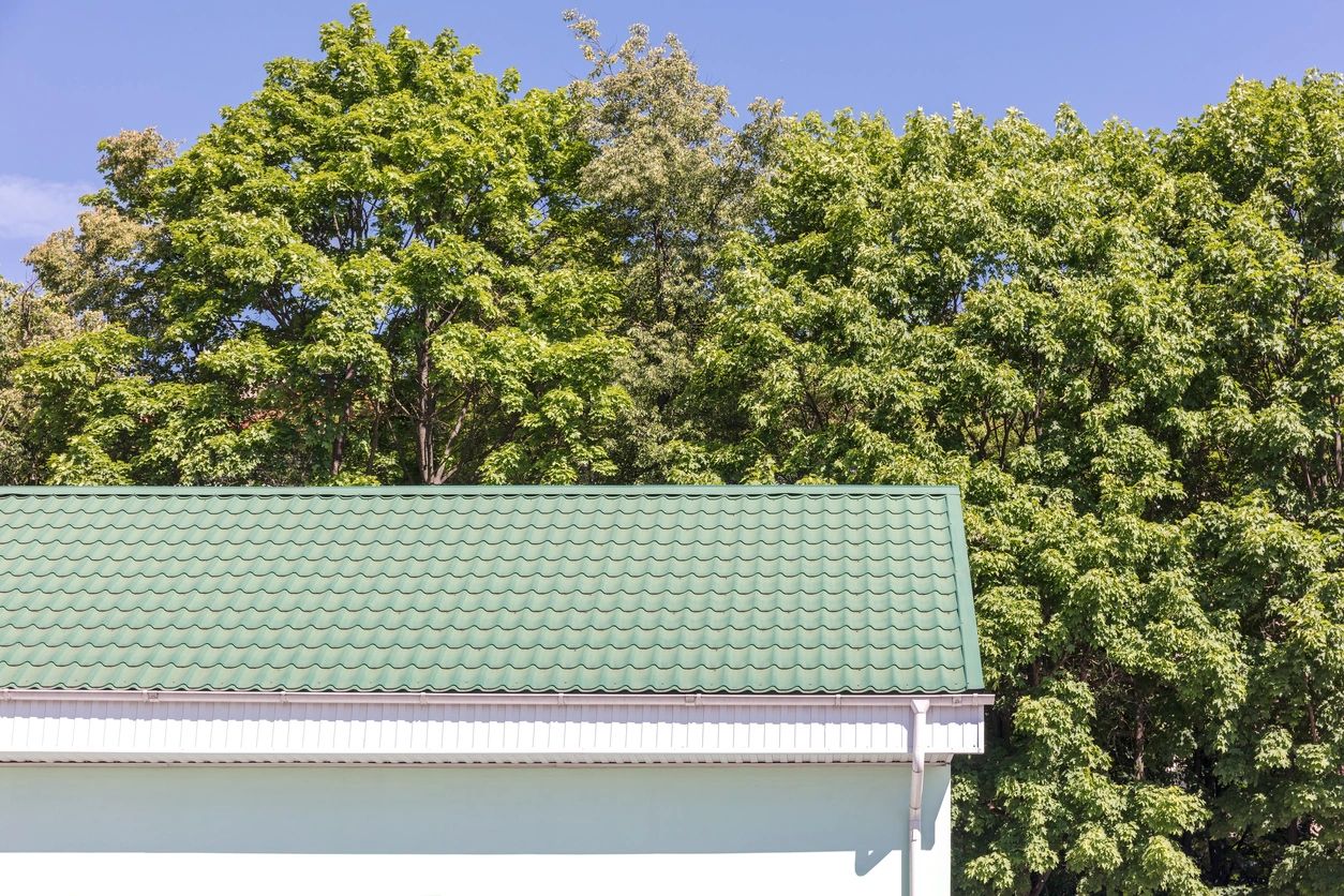 green tile roof