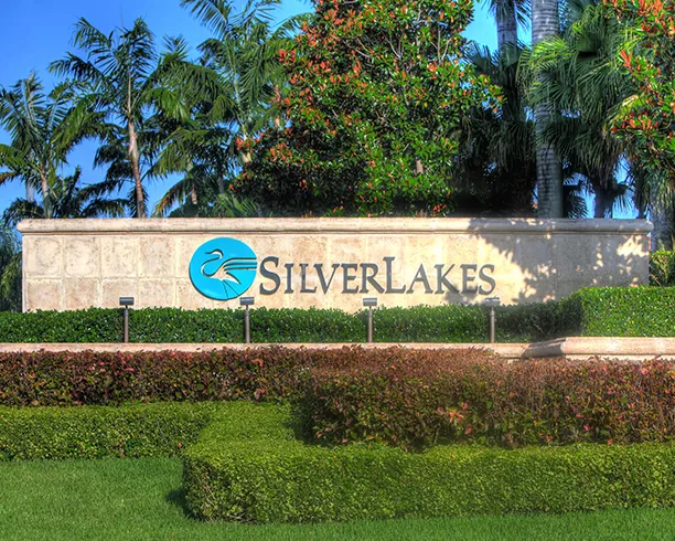 Silver Lakes community entrance sign in Miramar FL