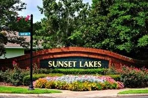 Sunset Lakes community sign in Miramar FL